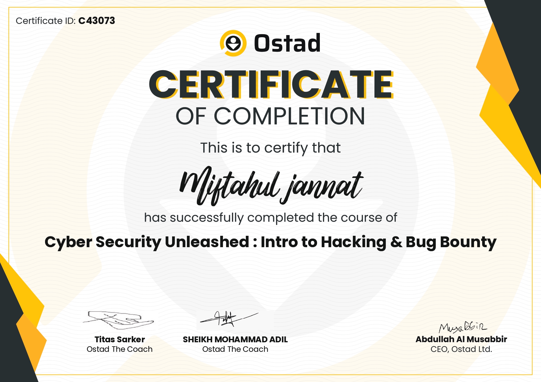 Certificate